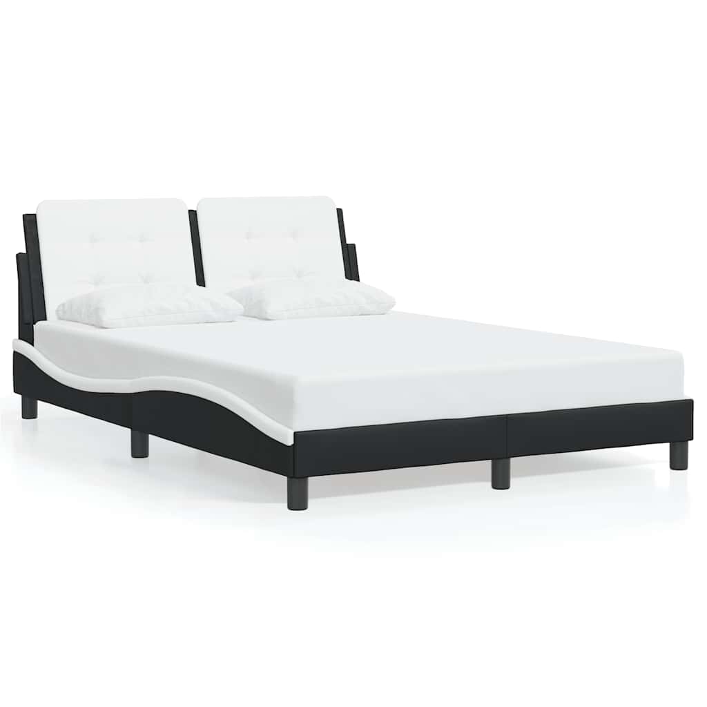 Giroletto senza Materasso Zadar Nero e Bianco 120x200 cm in Similpelle