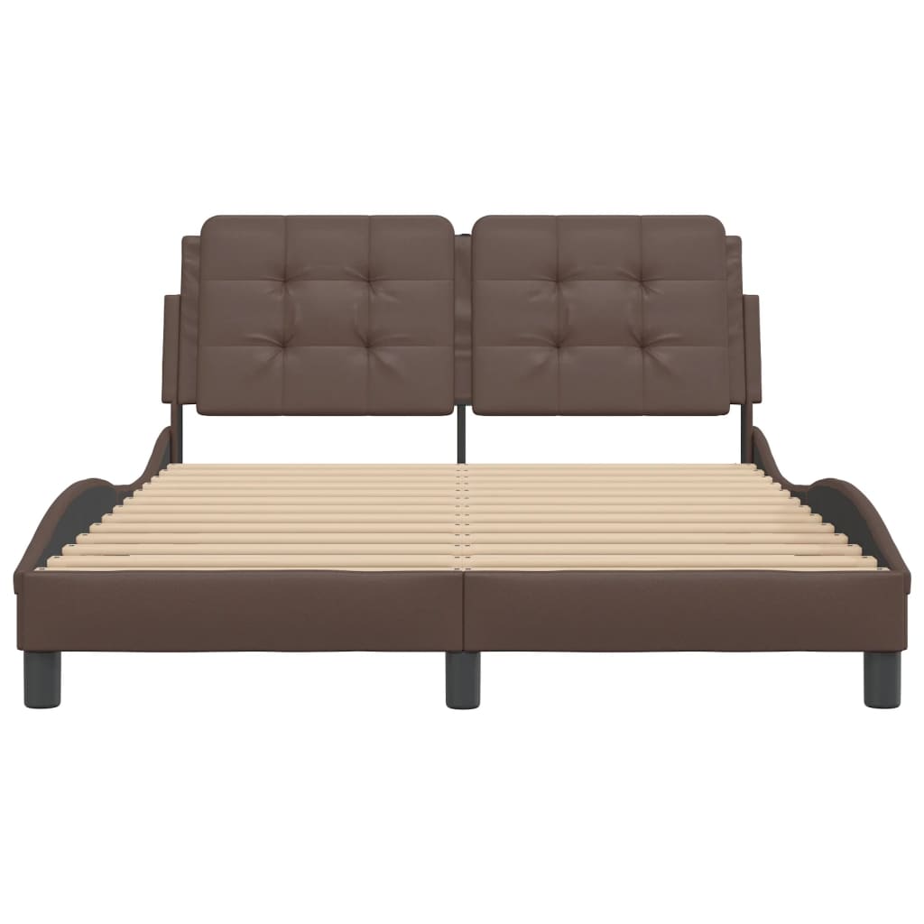 Giroletto con Testiera Marrone 140x200 cm in Similpelle