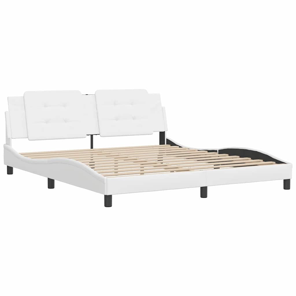 Giroletto senza Materasso Zadar Bianco 180x200 cm in Similpelle