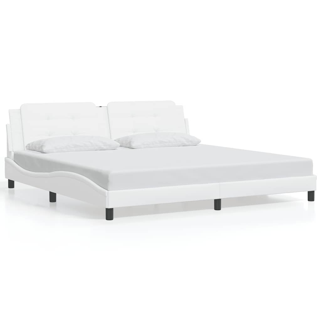 Giroletto senza Materasso Zadar Bianco 200x200 cm in Similpelle