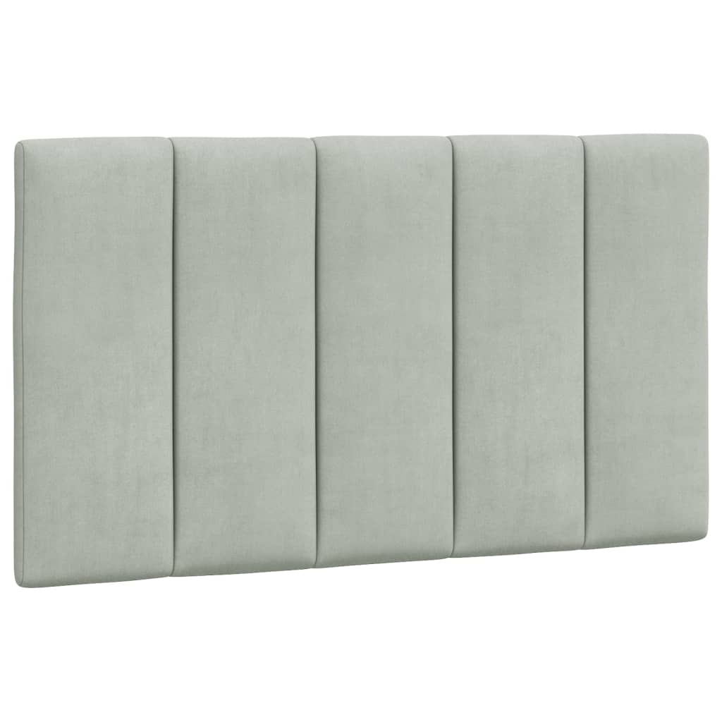 Letto con Materasso Hanko Grigio Chiaro 90x200 cm in Velluto