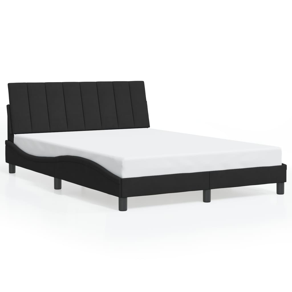 Giroletto con LED senza Materasso Hanko Nero 140x190 cm in Velluto