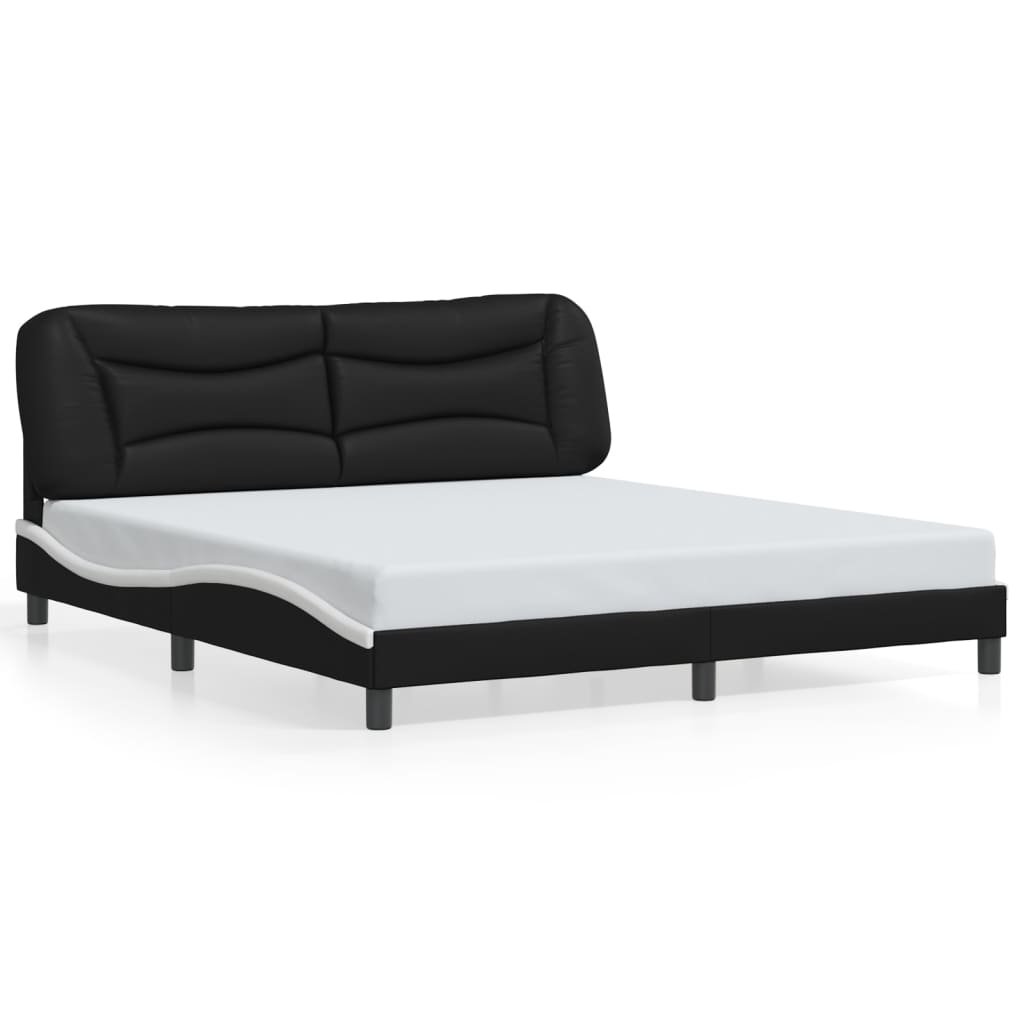 Giroletto con LED senza Materasso Hvar Nero e Bianco 180x200 cm