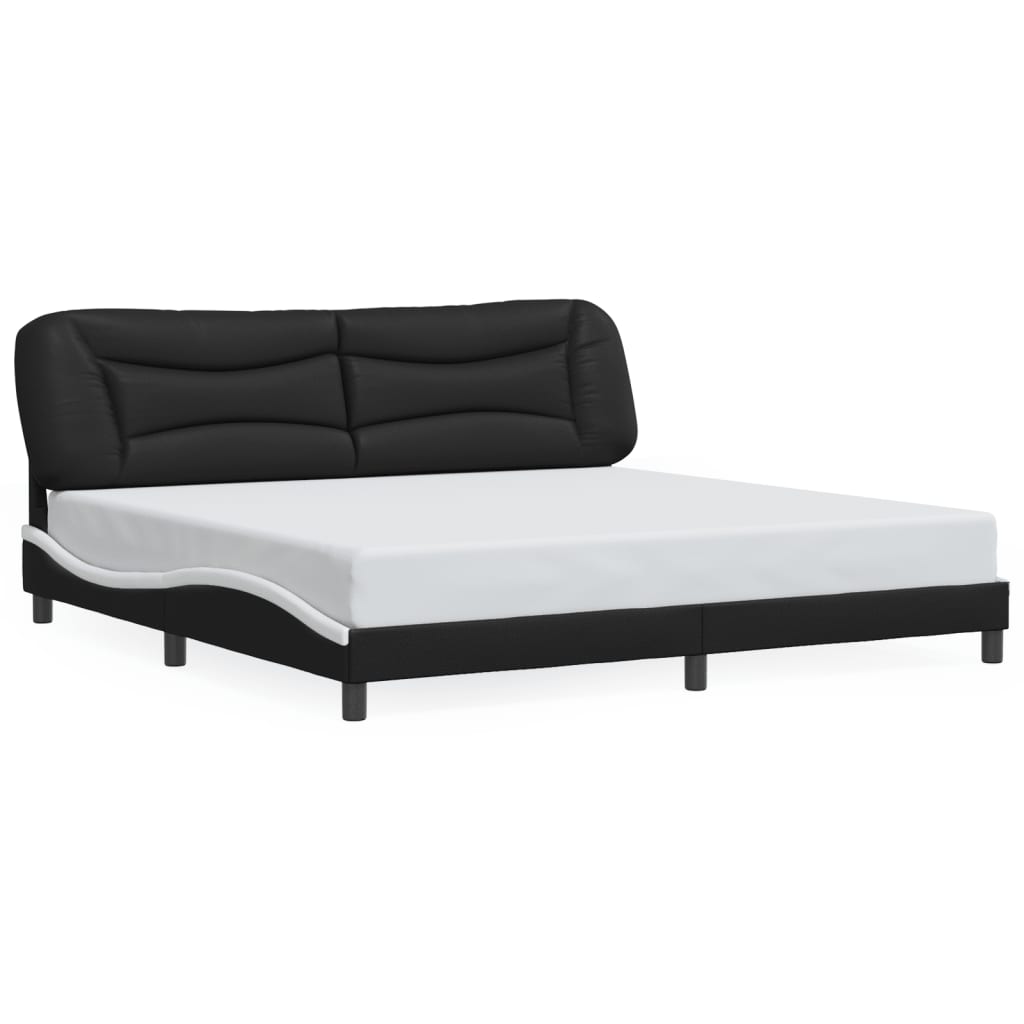 Giroletto con LED senza Materasso Hvar Nero e Bianco 200x200 cm
