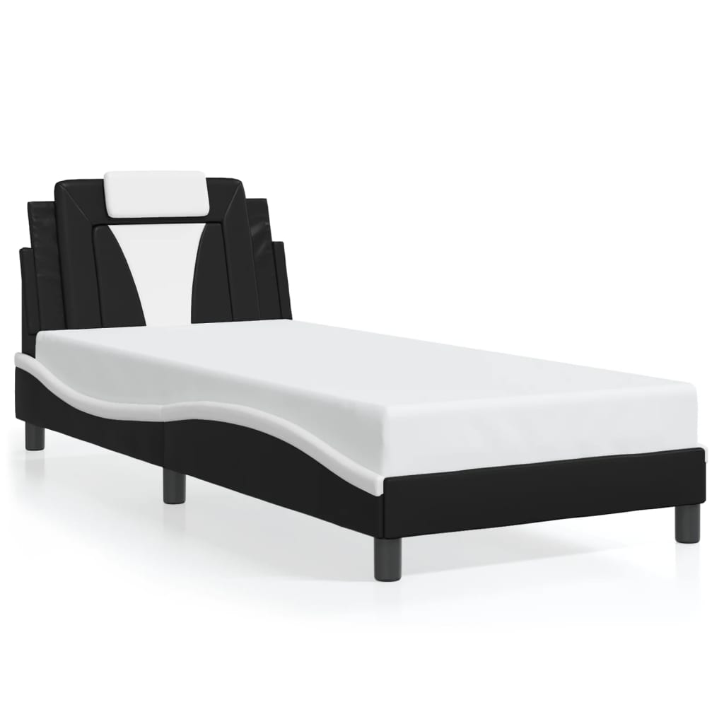 Giroletto Viana con LED senza Materasso Nero e Bianco 90x200 cm
