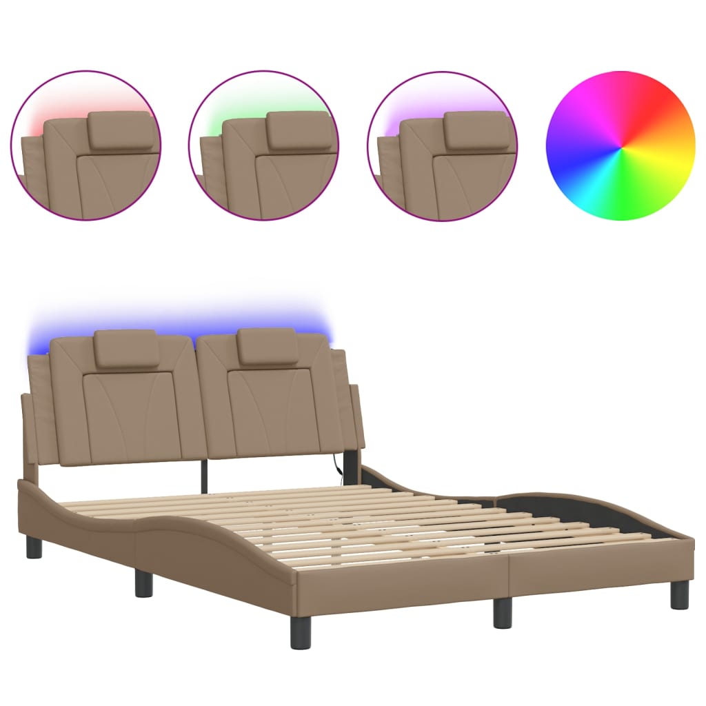 Giroletto Viana con LED senza Materasso Cappuccino 140x190 cm
