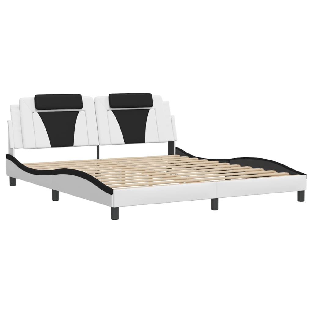Giroletto Viana con LED senza Materasso Bianco e Nero 180x200 cm