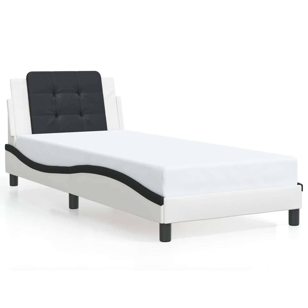 Giroletto con LED senza Materasso Zadar Bianco e Nero 90x190 cm