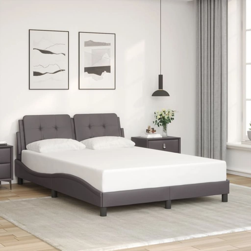 Giroletto con Luci LED Grigio 140x190 cm in Similpelle
