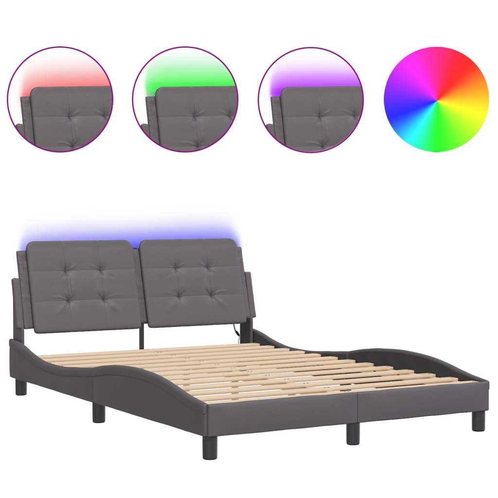 Giroletto con LED senza Materasso Zadar Grigio 140x200 cm