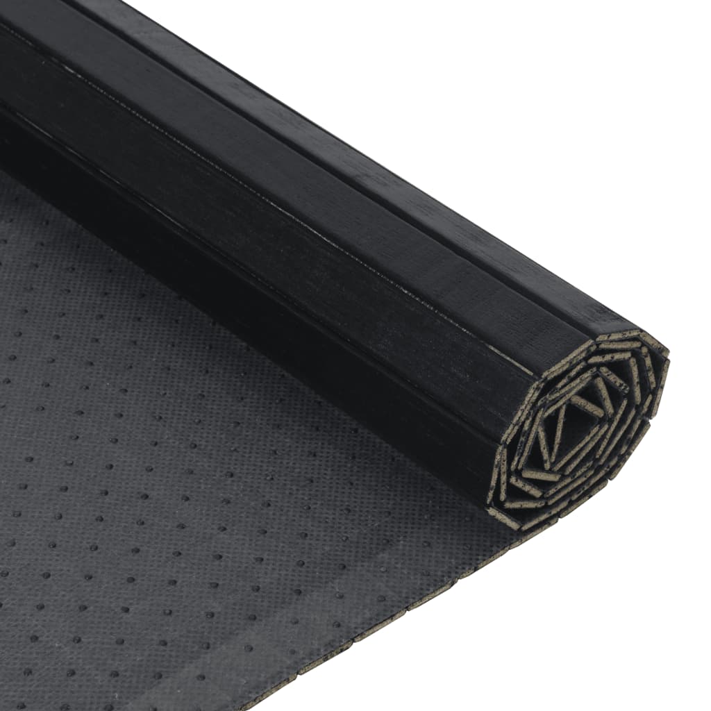 Tappeto Rettangolare Nero 60x100 cm in Bambù