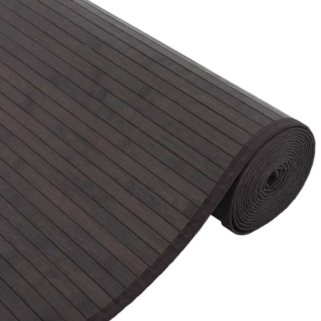 Tappeto Rettangolare Marrone Scuro 80x1000 cm in Bambù