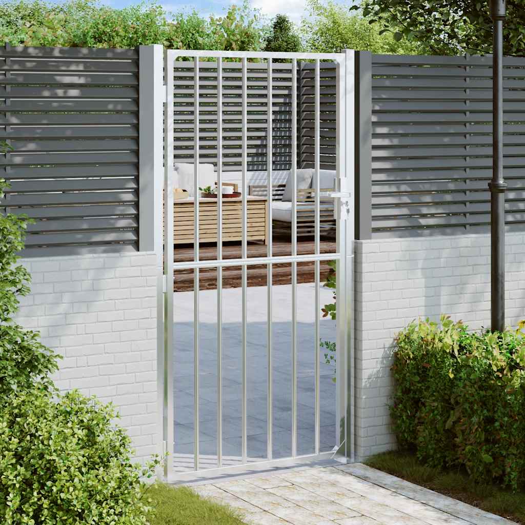 Cancello da giardino 100x175 cm in acciaio inox