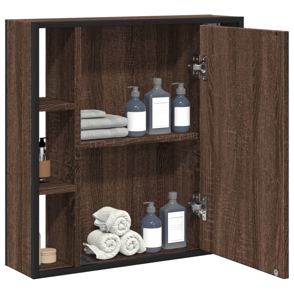 Mobile Bagno Specchio Rovere Marrone 60x16x60 Legno Multistrato