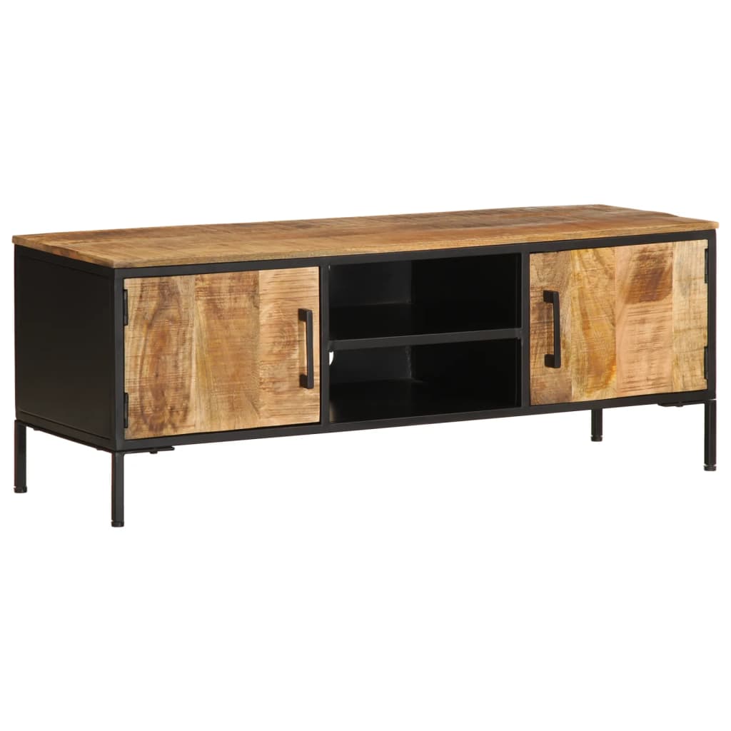 Mobile Porta TV 110x35x40 cm in Legno Massello di Mango Grezzo