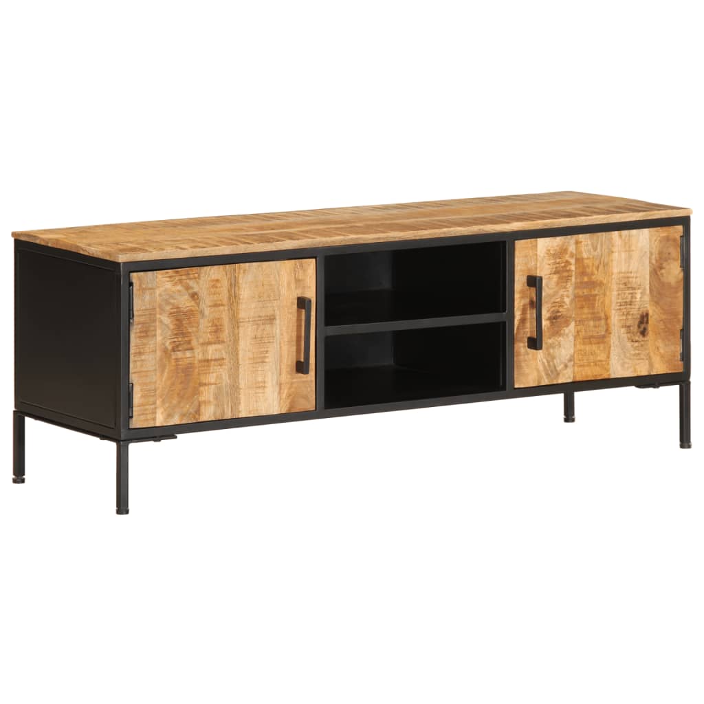 Mobile Porta TV 110x35x40 cm in Legno Massello di Mango Grezzo
