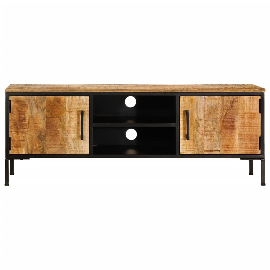 Mobile Porta TV 110x35x40 cm in Legno Massello di Mango Grezzo