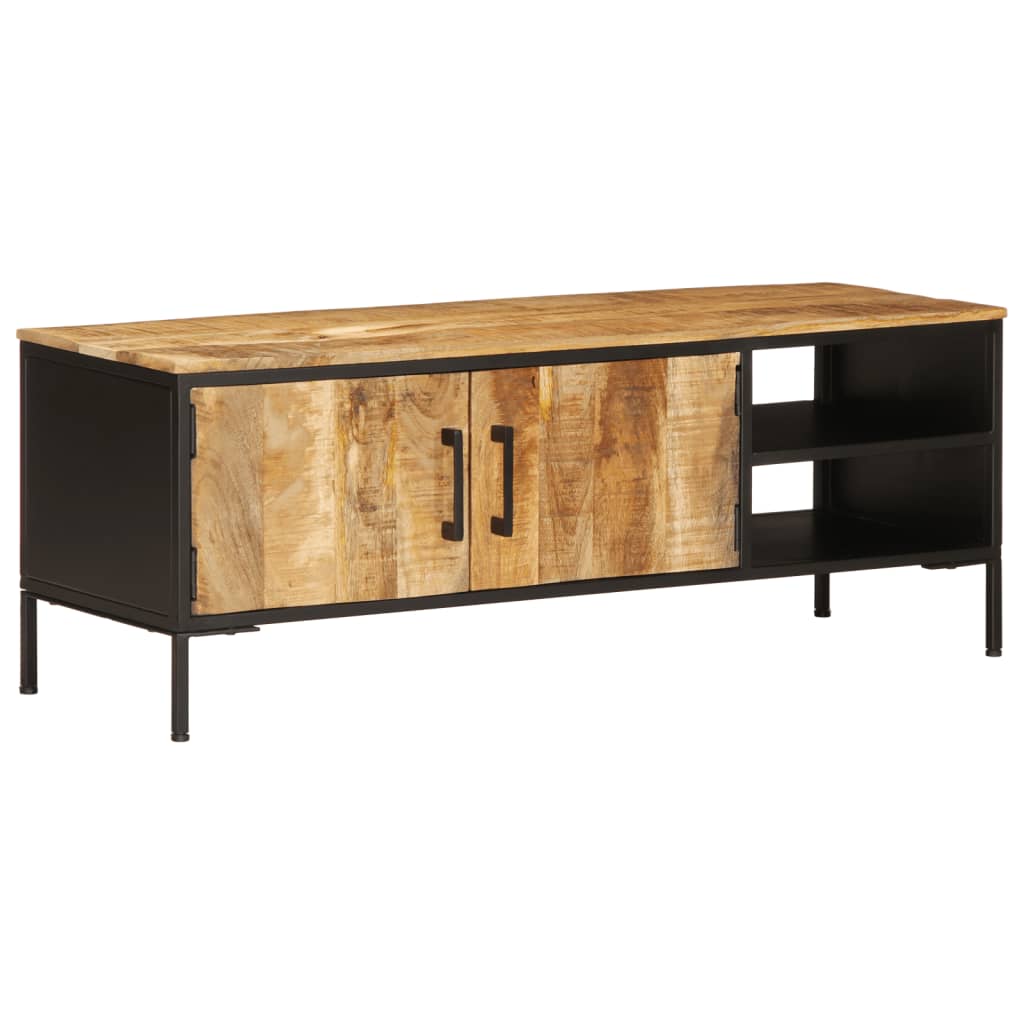 Mobile Porta TV 110x35x40 cm in Legno Massello di Mango Grezzo