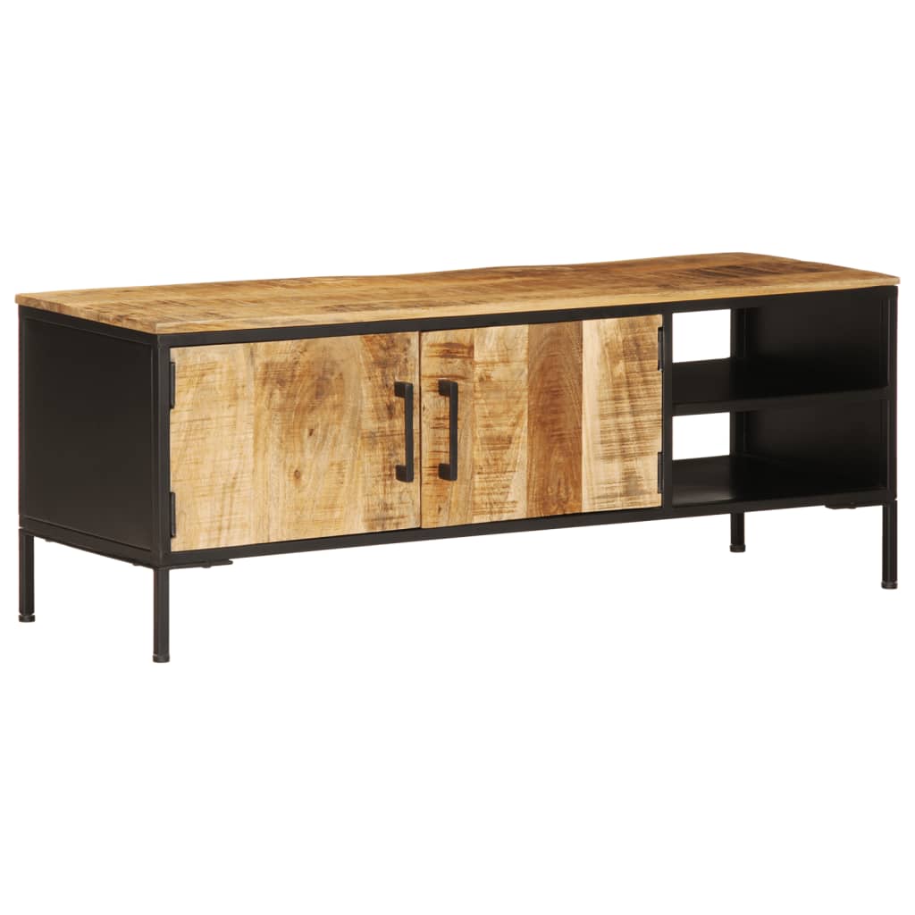 Mobile Porta TV 110x35x40 cm in Legno Massello di Mango Grezzo