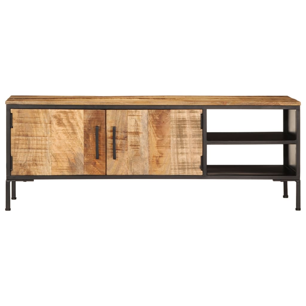Mobile Porta TV 110x35x40 cm in Legno Massello di Mango Grezzo