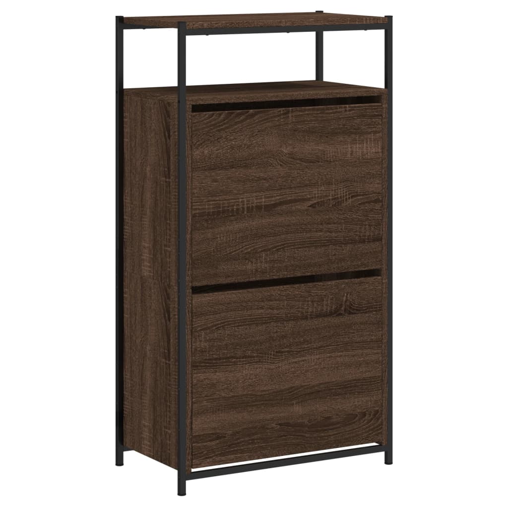 Scarpiera Rovere Marrone 60x34x112 cm in Legno Multistrato