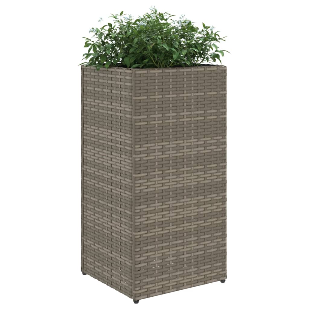 Fioriera da Giardino Grigia 30x30x60 cm in Polyrattan