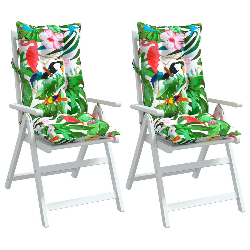 Cuscini per Sedia Schienale Alto 2pz Multicolore Tessuto Oxford