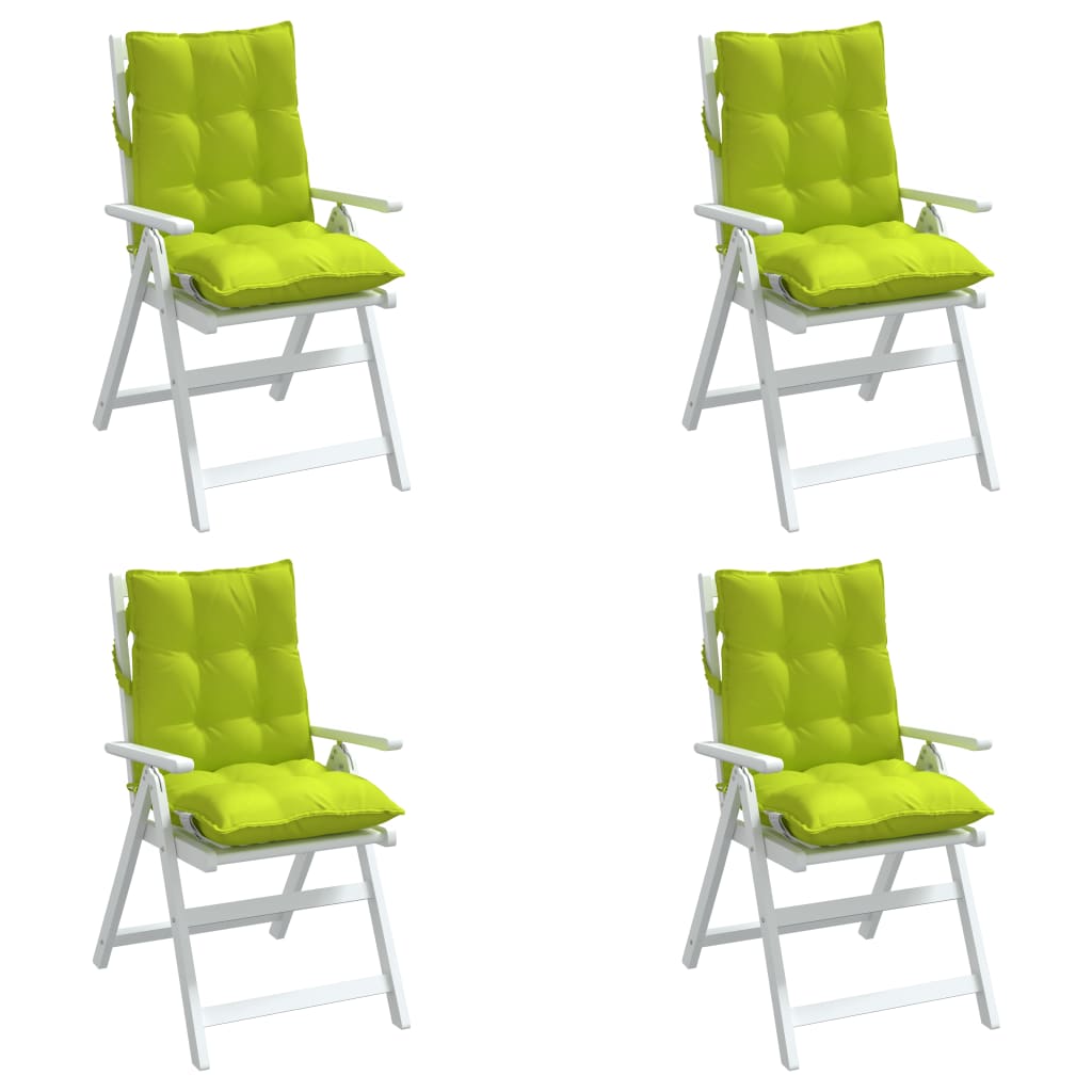 Cuscini Sedia Schienale Basso 4 pz Verde Chiaro Tessuto Oxford