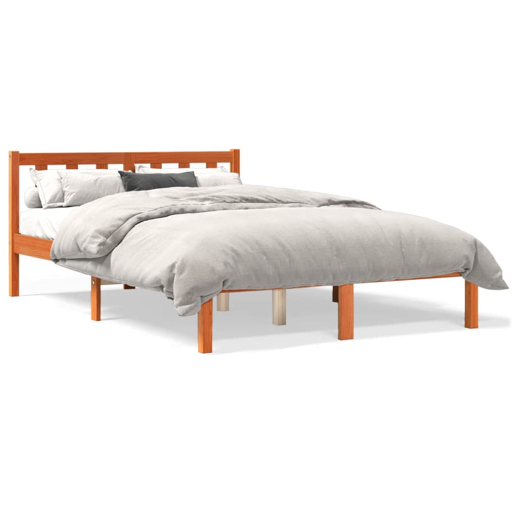Letto senza Materasso Marrone Cera 120x190 cm in Legno di Pino