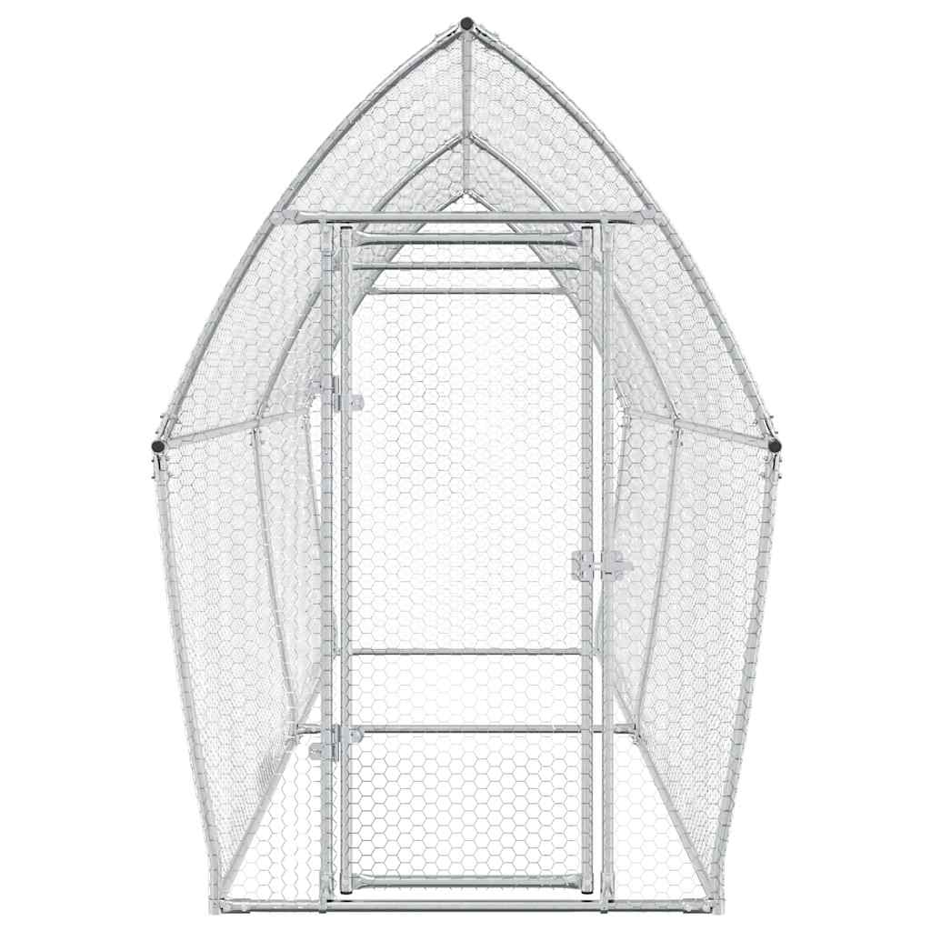 Gabbia per Polli Argento 400x105x182 cm in Acciaio Zincato