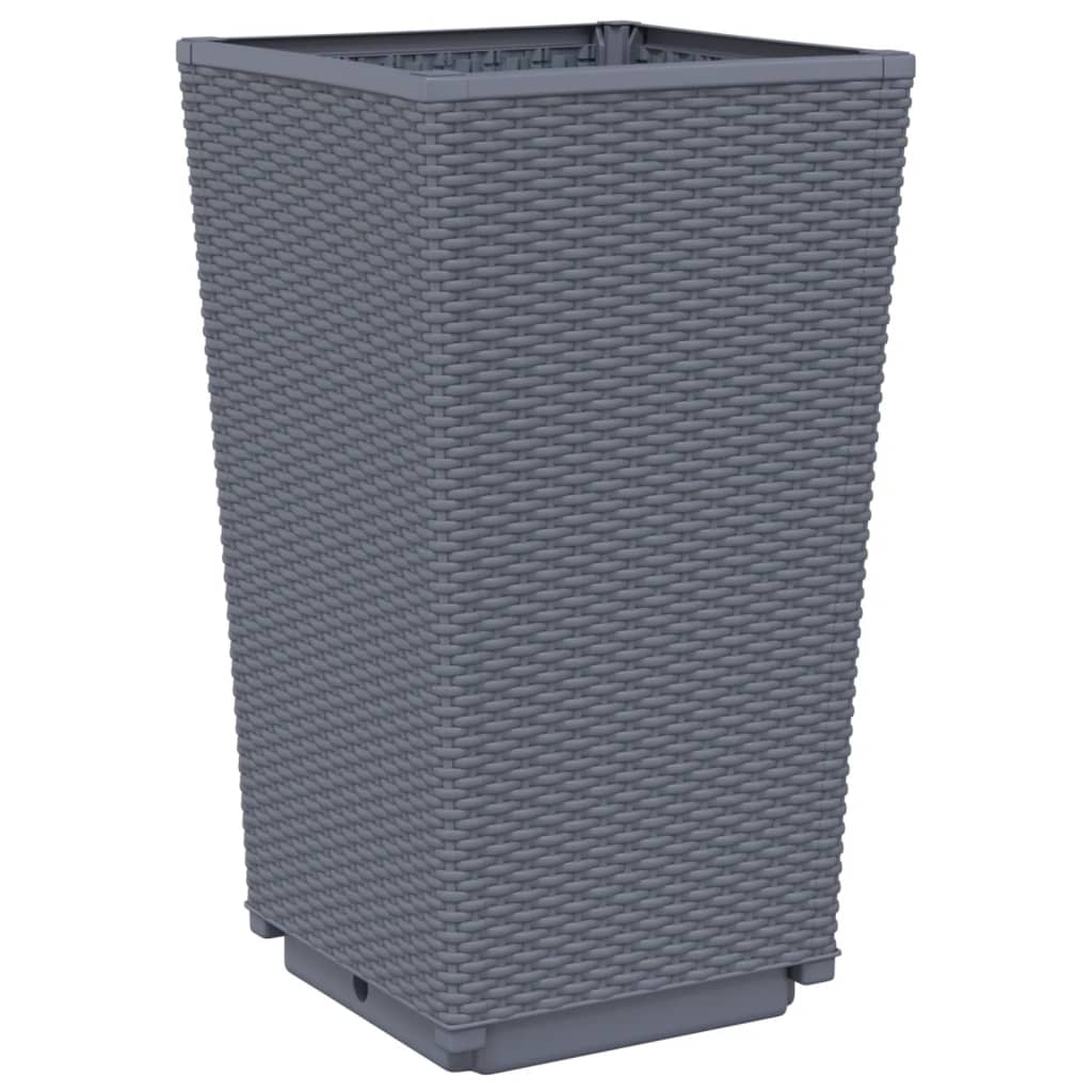 Fioriere da Giardino 4 pz Grigio Blu 32,5x32,5x57 cm in PP