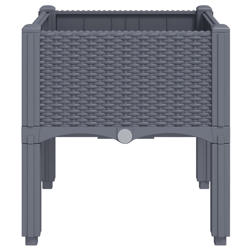 Fioriera da Giardino con Gambe Grigio Blu 40x40x42 cm in PP