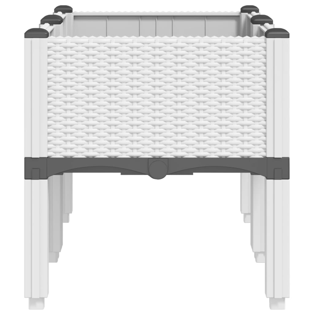 Fioriera da Giardino con Gambe Bianco 80x40x42 cm in PP