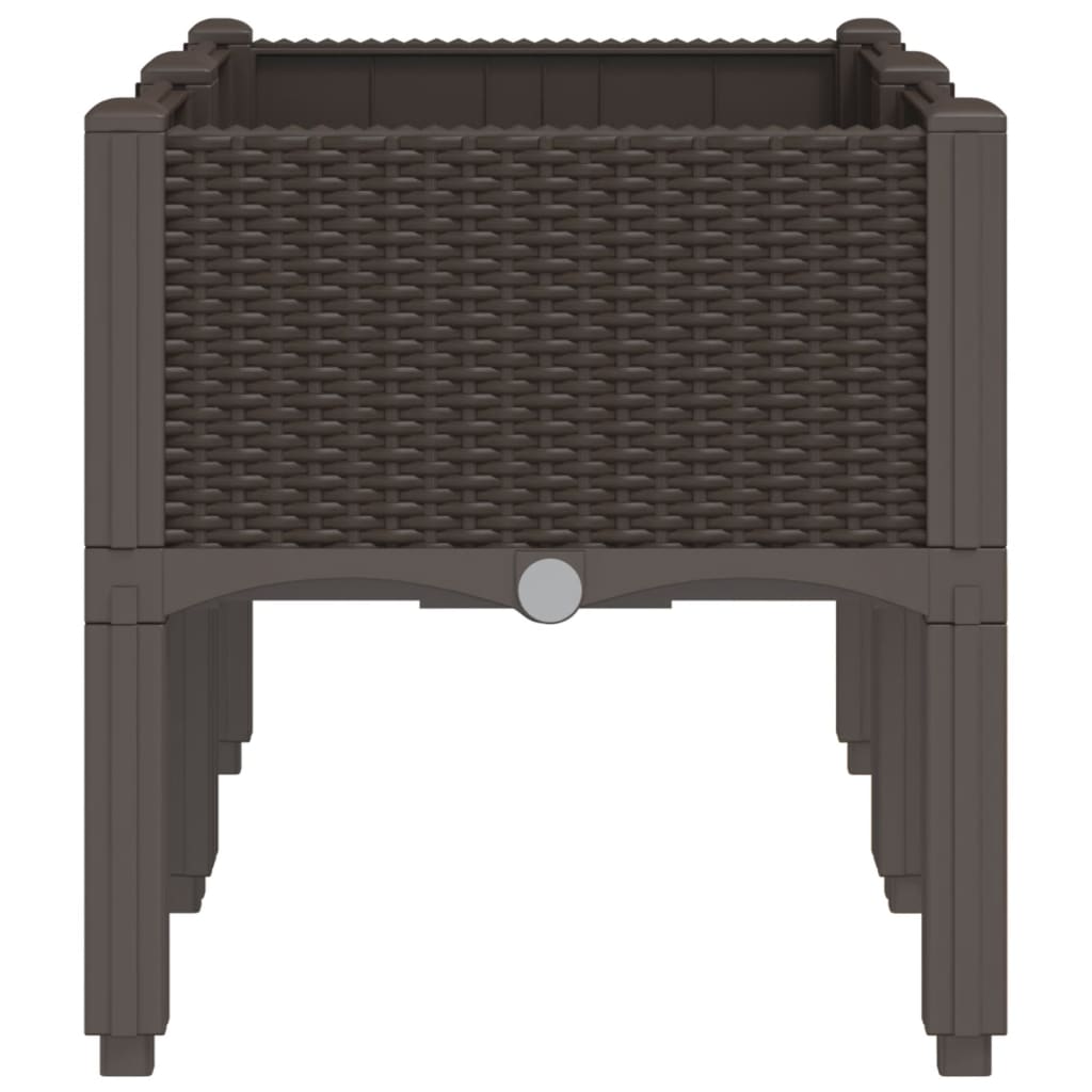 Fioriera da Giardino con Gambe Marrone 80x40x42 cm in PP