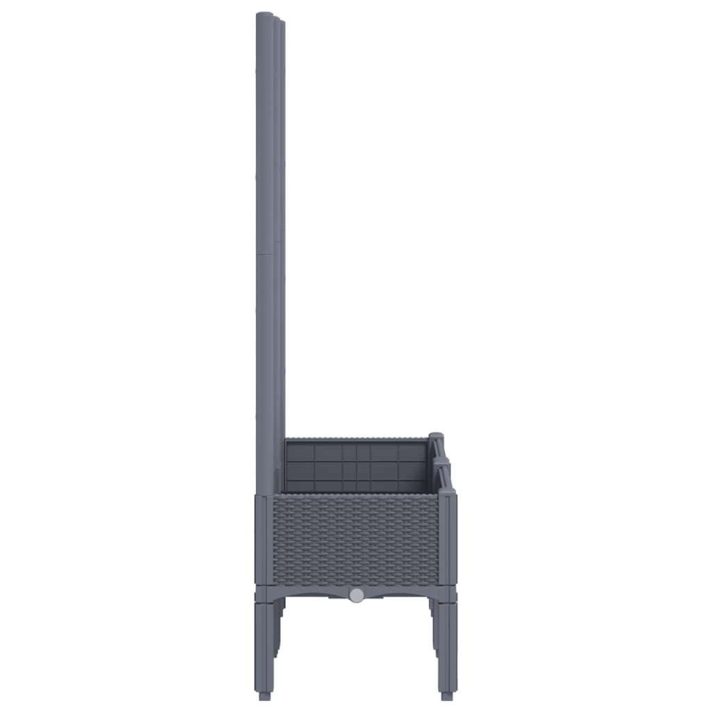 Fioriera Giardino con Traliccio Grigio Blu 80x40x142 cm PP
