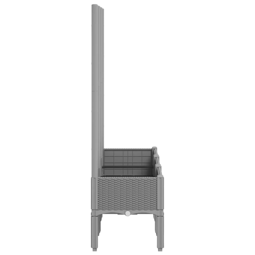 Fioriera Giardino con Traliccio Grigio Chiaro 120x40x142 cm PP
