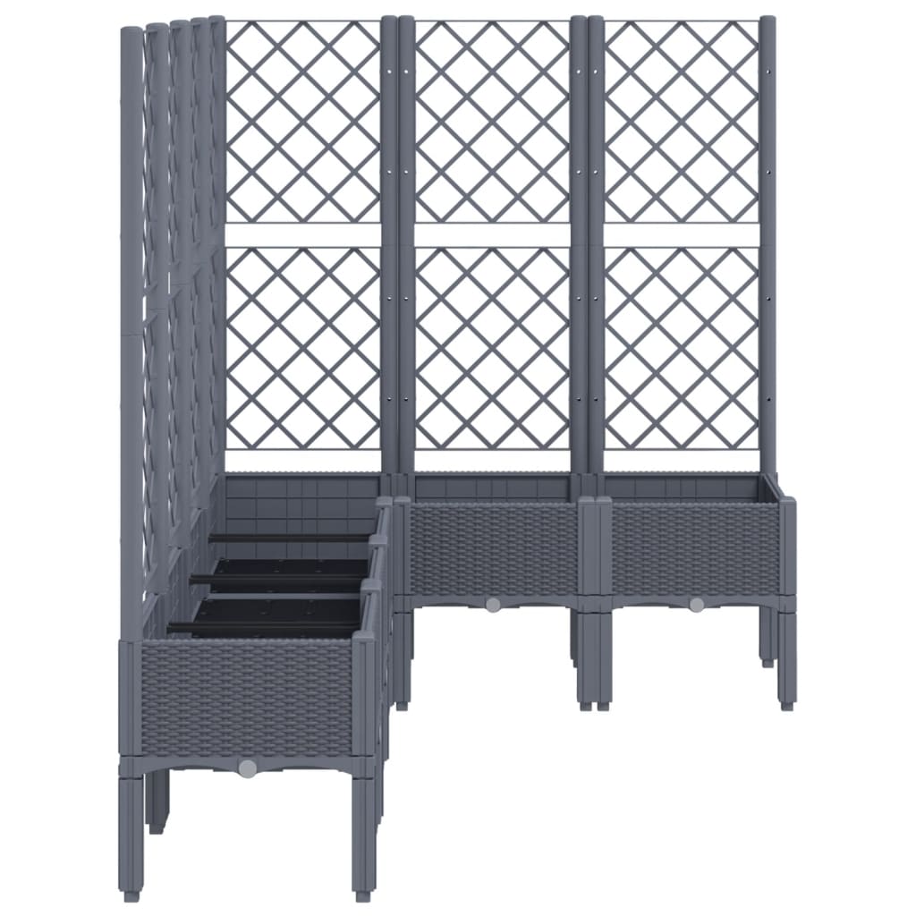 Fioriera Giardino con Graticcio Grigio Blu 160x120x142 cm PP