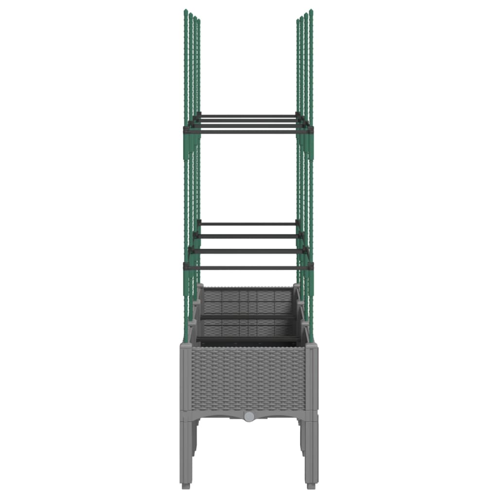 Fioriera Giardino con Traliccio Grigio Chiaro 120x40x142,5cm PP