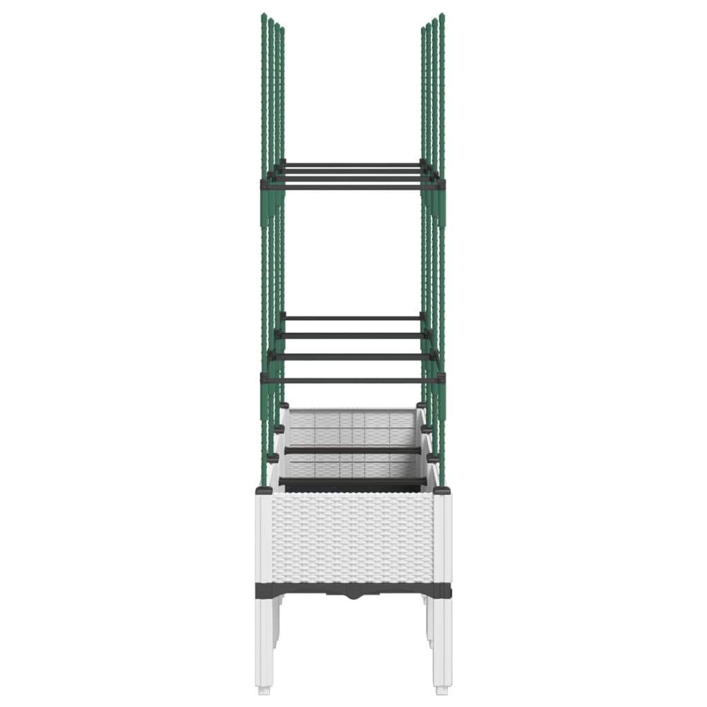 Fioriera da Giardino con Graticcio Bianco 120x40x142,5 cm PP