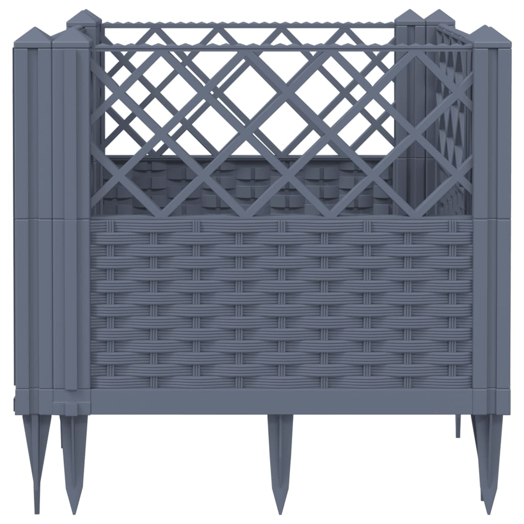 Fioriera Giardino Picchetti Grigio Blu 43,5x43,5x43,5 cm PP
