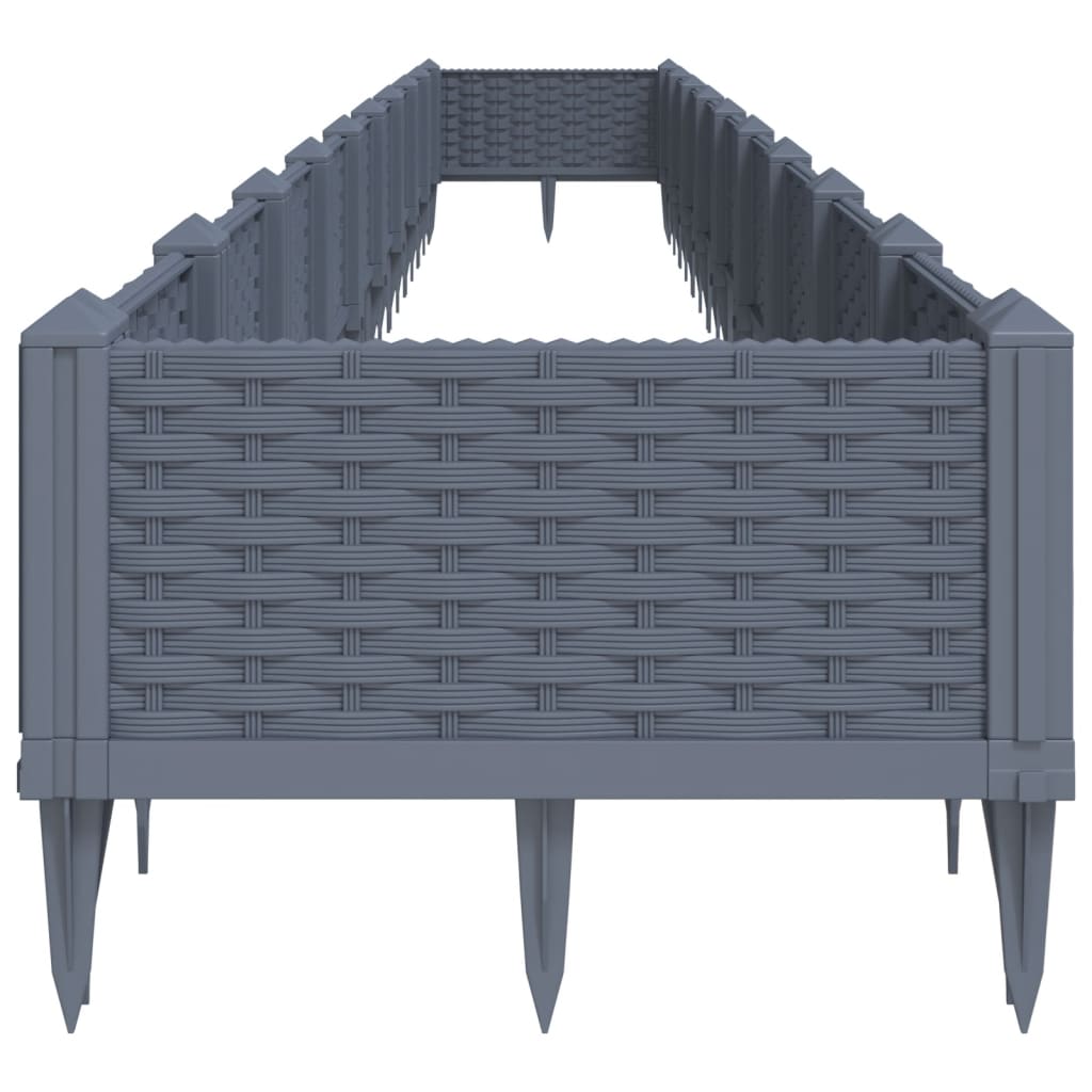 Fioriera Giardino Picchetti Grigio Blu 362,5x42,5x28,5 cm PP