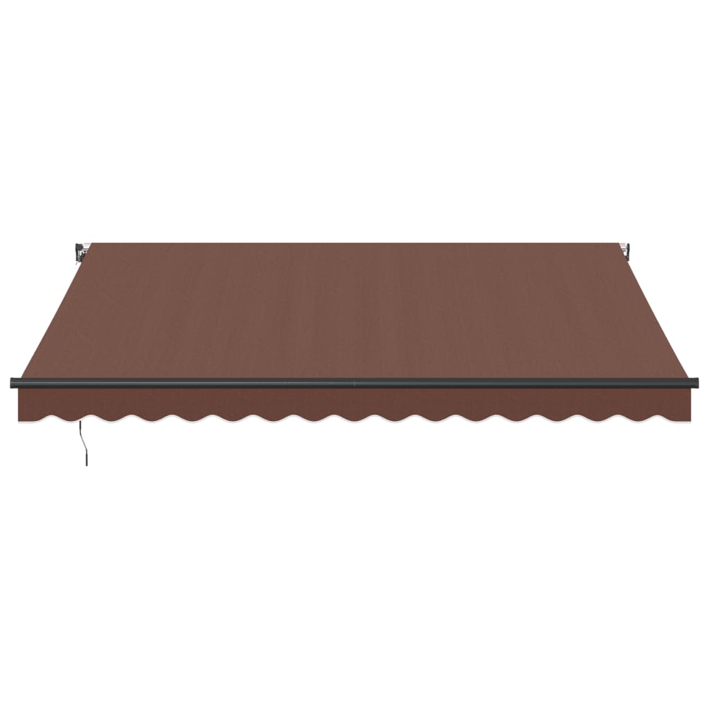 Tenda da Sole Retrattile Manuale con LED Marrone 400x350 cm