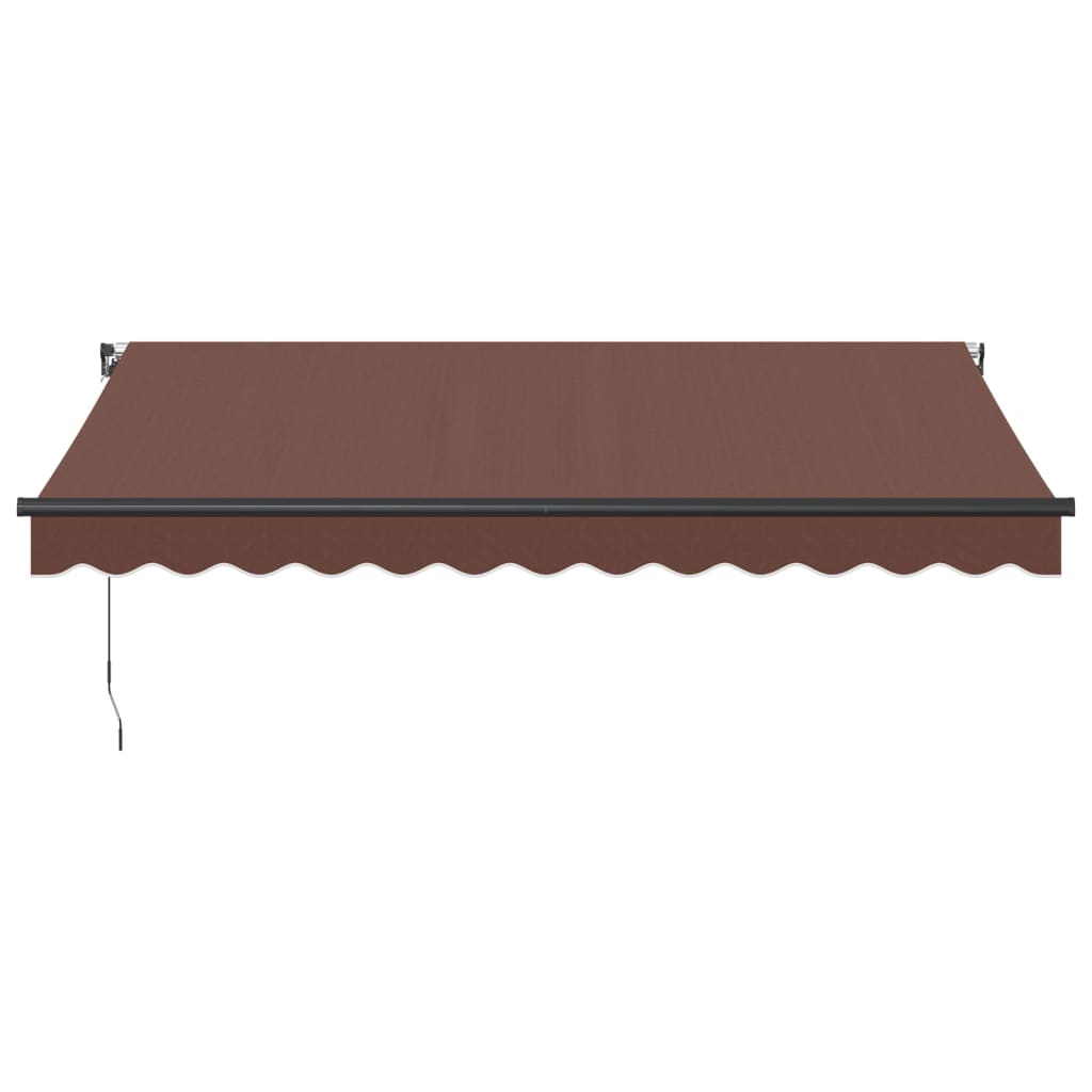 Tenda Retrattile Manuale con LED 350x250 cm Marrone