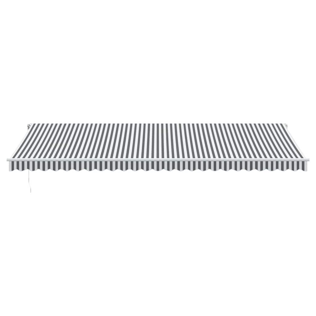 Tenda Retrattile Automatica LED Antracite e Bianco 600x300 cm