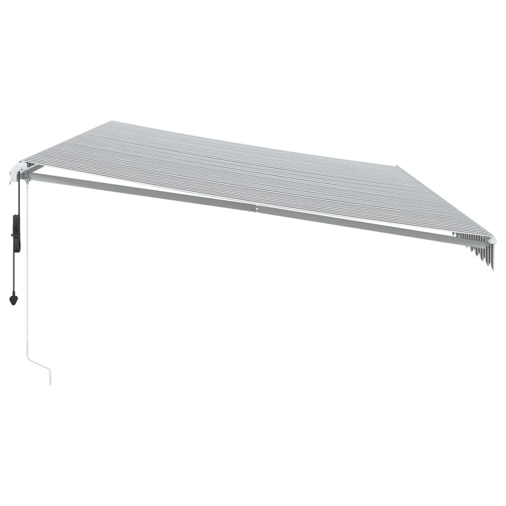 Tenda Sole Retrattile Automatica 600x350 cm Antracite e Bianco