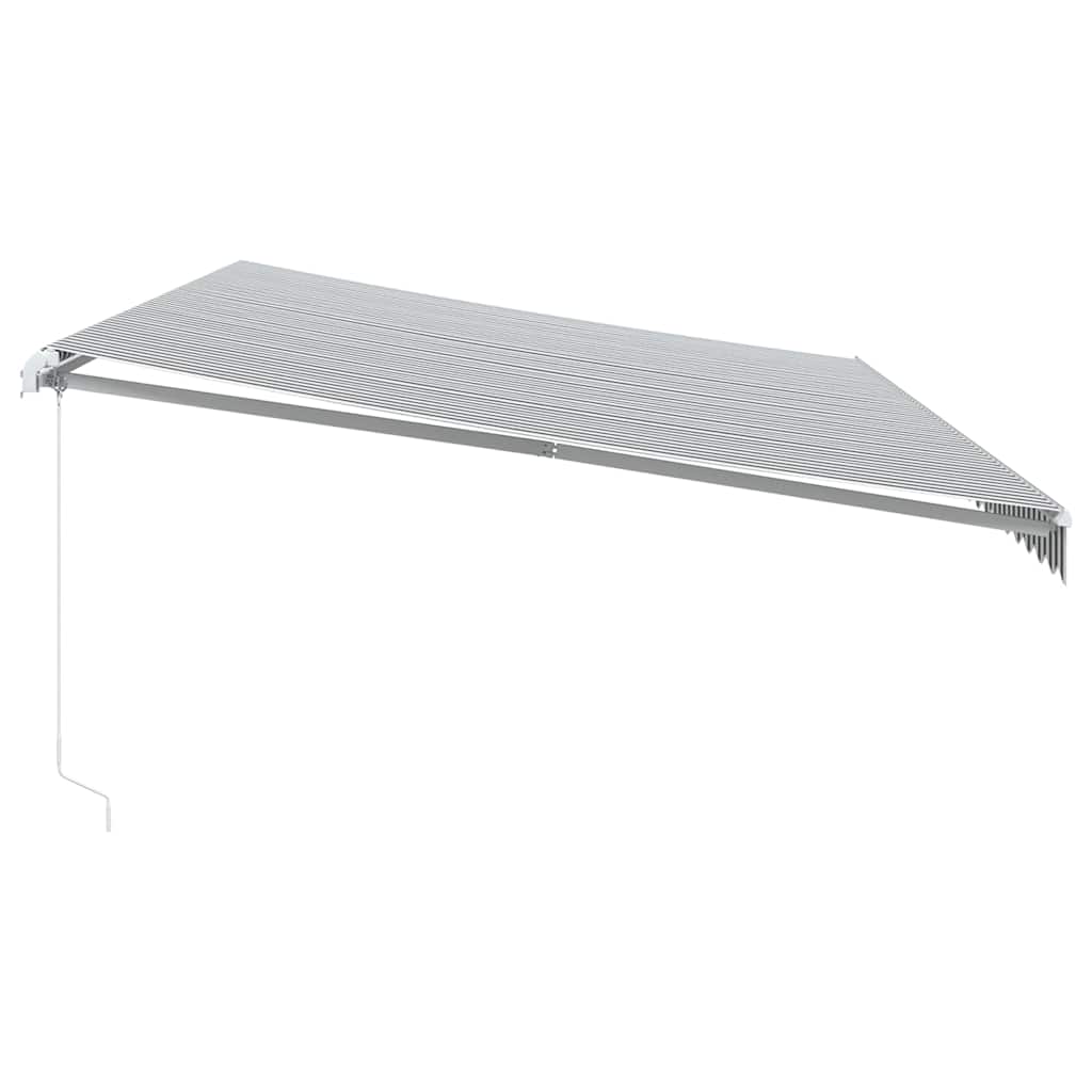 Tenda da Sole Retrattile Manuale Antracite e Bianco 600x300 cm