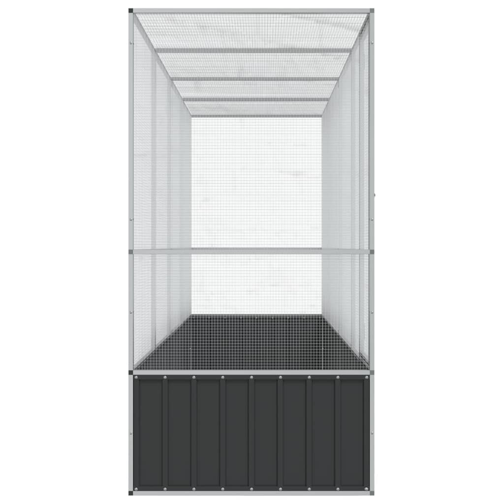 Voliera con Estensione Argento 418,5x107x212 cm in Acciaio
