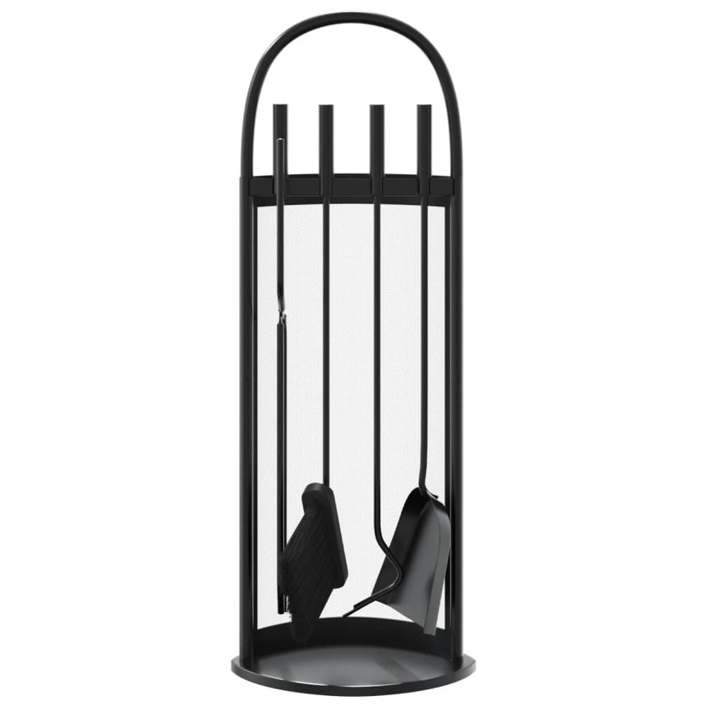 Set Attrezzi per Caminetto 5 pz 23x15x66 cm in Acciaio