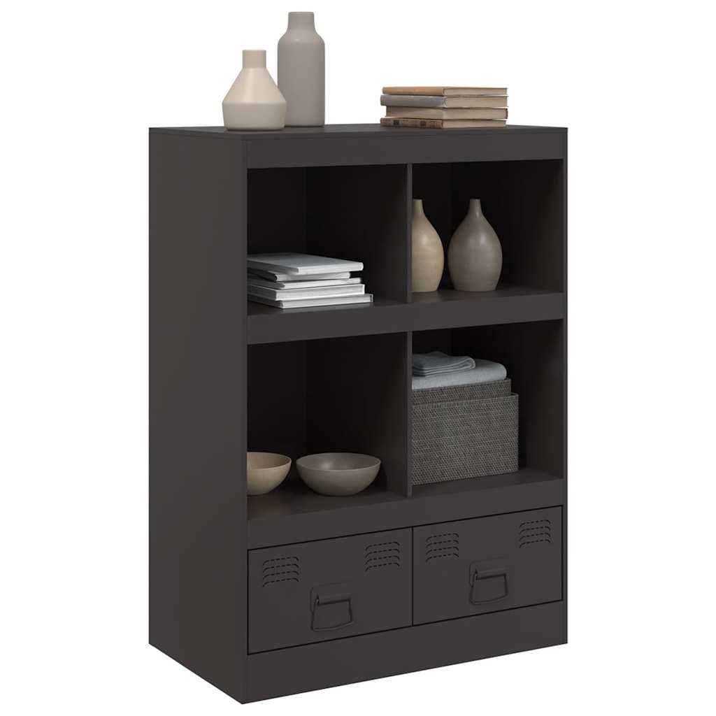 Credenza Nera 67x39x95 cm in Acciaio
