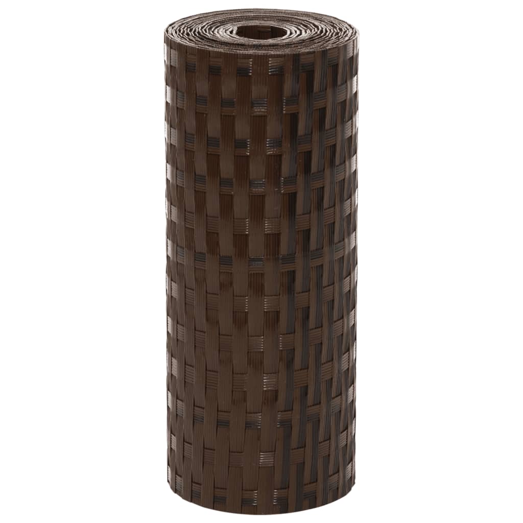 Schermi da Balcone 5 pz Marrone e Nero 255x19 cm in Polyrattan